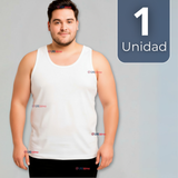 Camiseta Sin Manga Básica Suave 100% Algodón Blanco Hombre