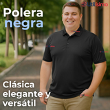 Polera Pique Premium 200g Manga Corta 100% Algodón Textura Suave Chemise Negro Hombre