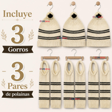 Pack 3 Set Chilote De Gorro Polainas Tipico Niño Fiestas Patrias