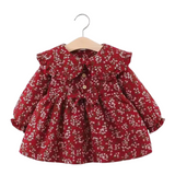 Vestido Floreado De Lana Forrado En Algodón Niña