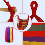 Silla Hamaca Colgante Columpio Con Dos Almohadas Para Jardin Rojo Arcoriris