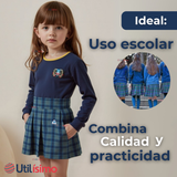 Pack 3 Primera Capa Escolar Bambú Invierno Camiseta Niña Cuello Redondo Polera