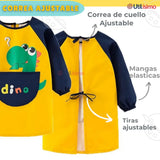 Pack 3 Delantal Infantil Niño Manga Larga Con Bolsillo Colores Surtidos