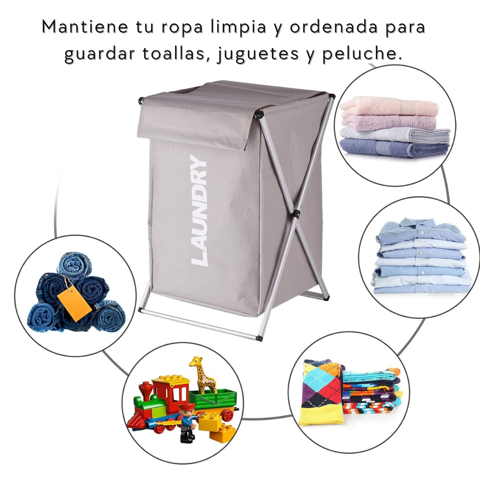 Canasto Ropa Sucia Plegable Tela Diseño Simple