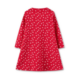 Vestido de Algodón Navidad Manga Larga Niña 2 a 7 años Renos Rojos