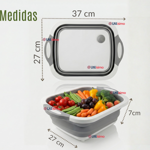 Tabla De Picar Plegable  3 En 1 Drenaje Multiuso Cocina Silicona