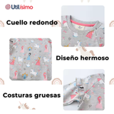 Polerón Algodón Cuello Redondo Niña Gris Princesas