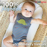 Pack 4 Bodys Niño Sin Manga Tedmimak 100% Algodón Baby Dino