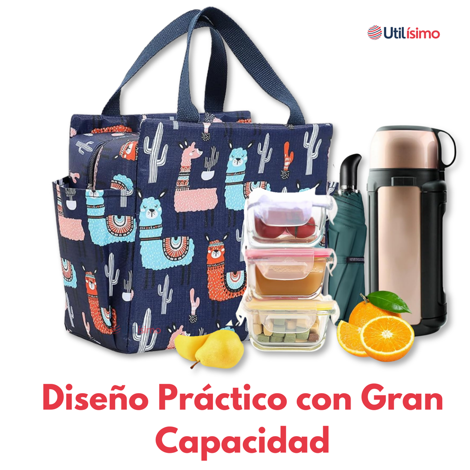 Lonchera Térmica Portátil Estampada Impermeable con Aislamiento