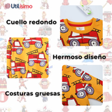 Polerón Algodón Cuello Redondo Niño Mostaza Bomberos