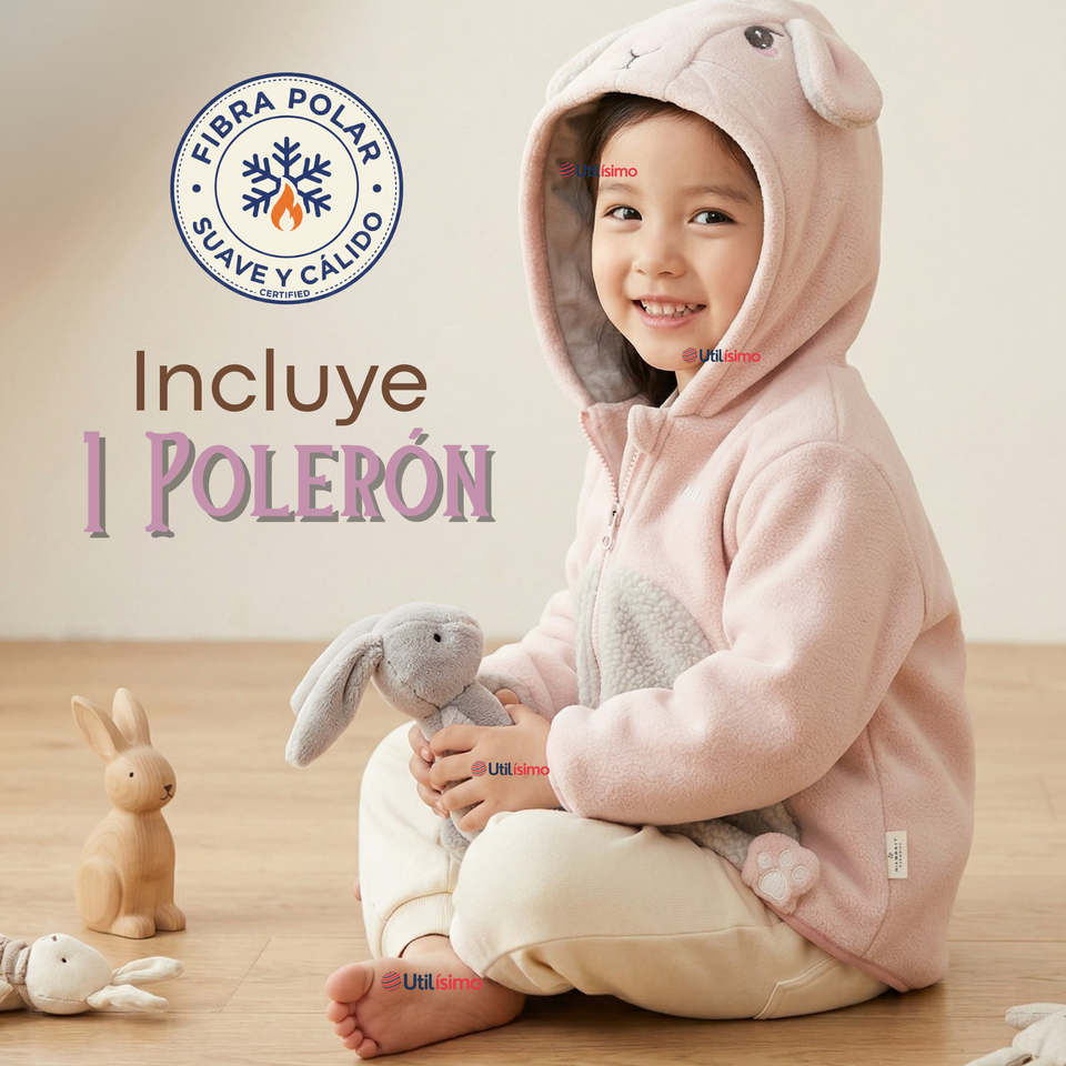 Polerón Polar Con Capucha Invierno Bebé Niña Sweet Rabbit