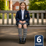 Pack 6 Polainas Escolares Invierno Abrigadoras Niña Gris Acrílico