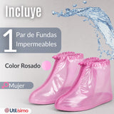 Fundas Cubre Calzado Impermeables Aislante Lluvia Rosado 1 Par