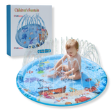 Alfombra De Agua Piscina A Chorros Cascada Niños Color Celeste 100 cm