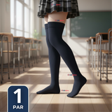 Bucaneras Escolares 1  Par Calcetines Acrílico Azul Premium Niña y Juvenil