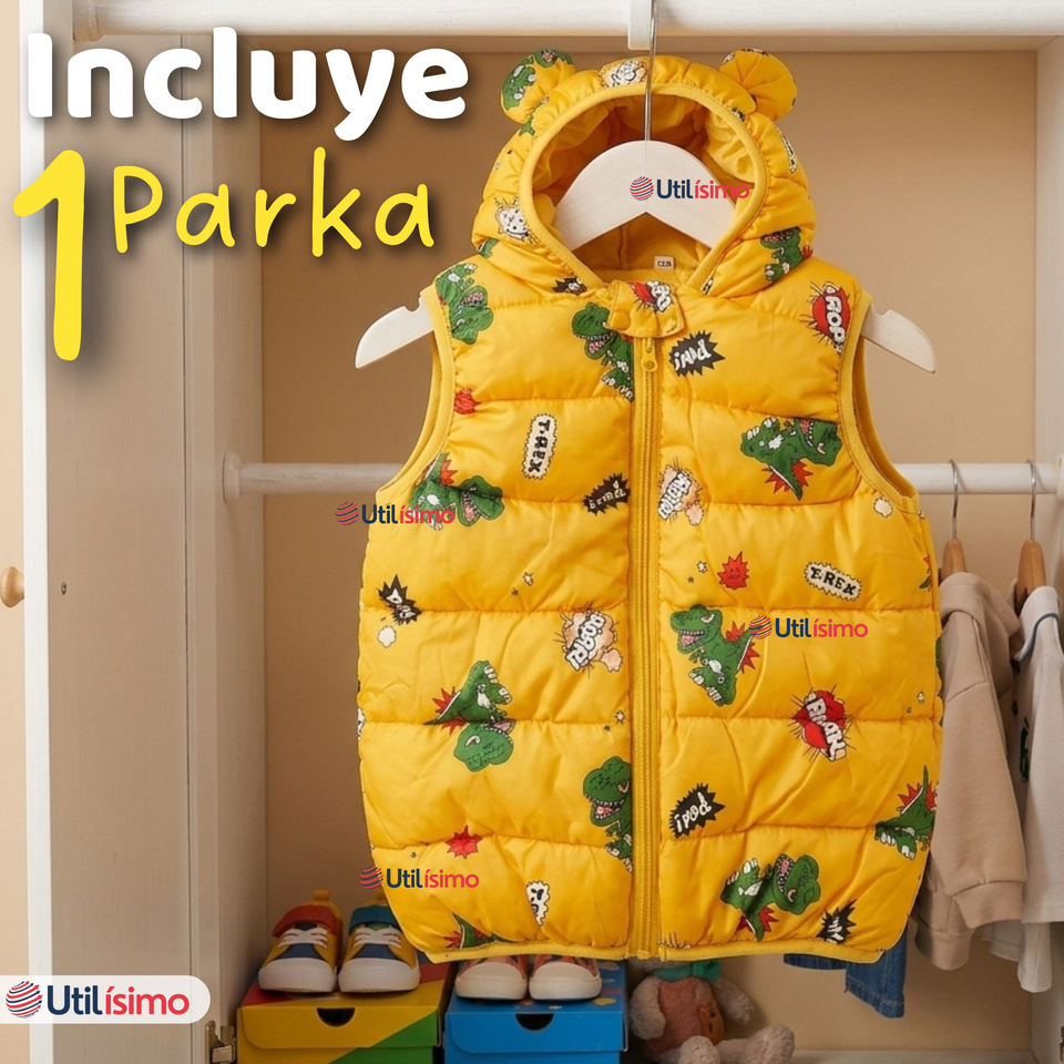 Parka Con Capucha Sin Manga Bebe Niño Infantil
