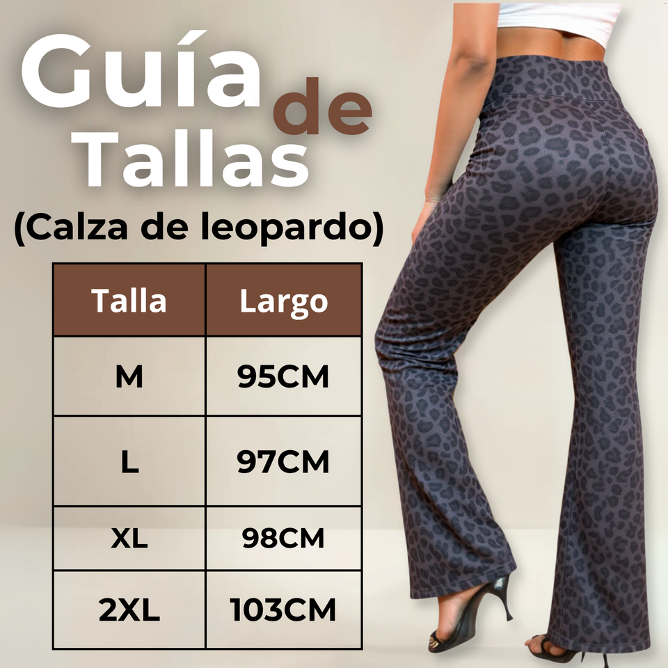 Calza Palazzo Con Diseño Leopardo Polar Tiro Alto Mujer Leggings