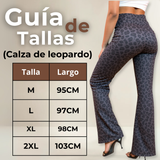 Calza Palazzo Con Diseño Leopardo Polar Tiro Alto Mujer Leggings