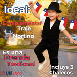 Pack 3 Chaleco Bolero Nortino Niño Fiestas Patrias Negro