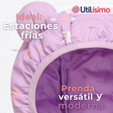 Parka Térmica Con Capucha Y Orejitas Estampado Conejito Niña