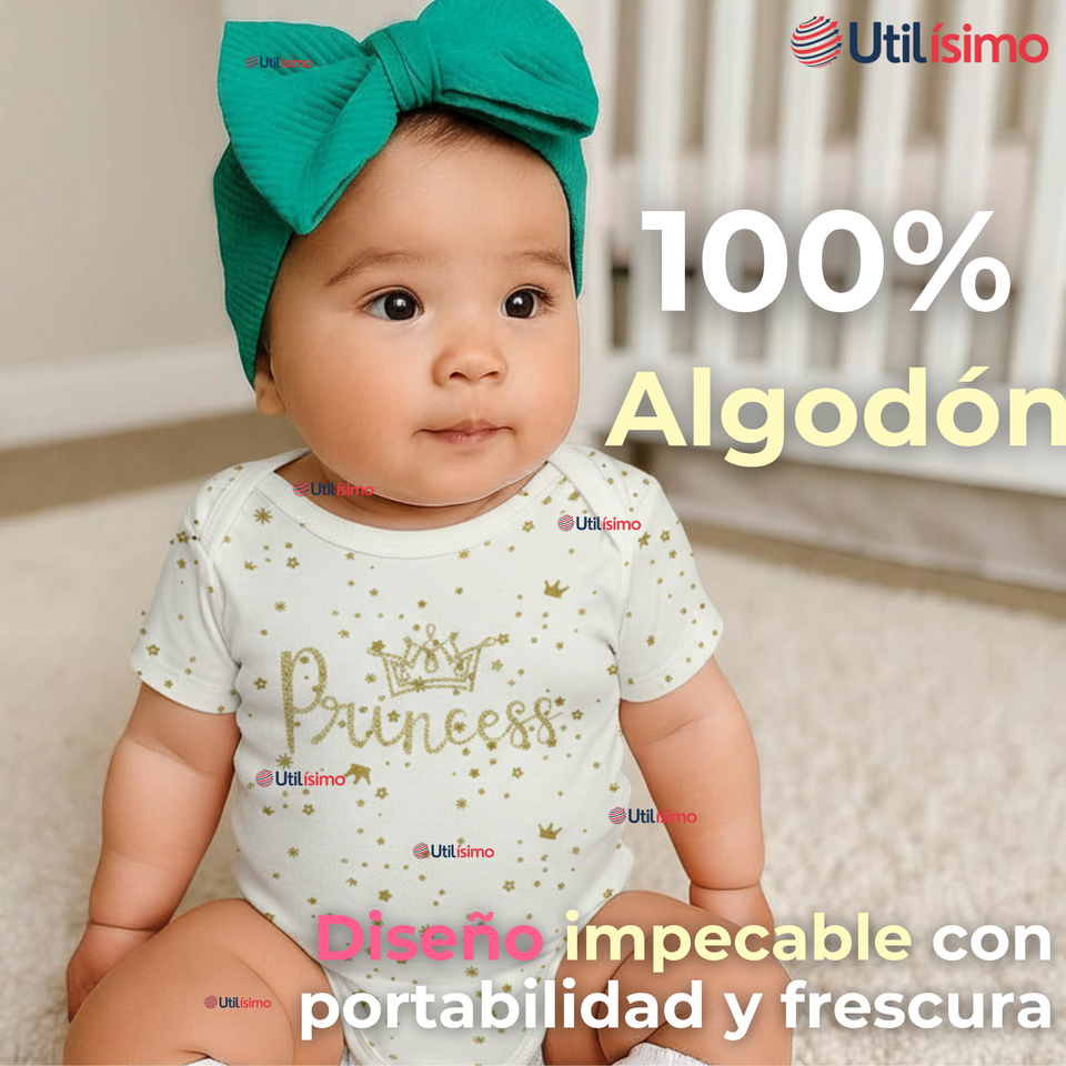 Pack 4 Bodys Niña Manga Corta Tedmimak 100% Algodón Sparkle Like a Princess