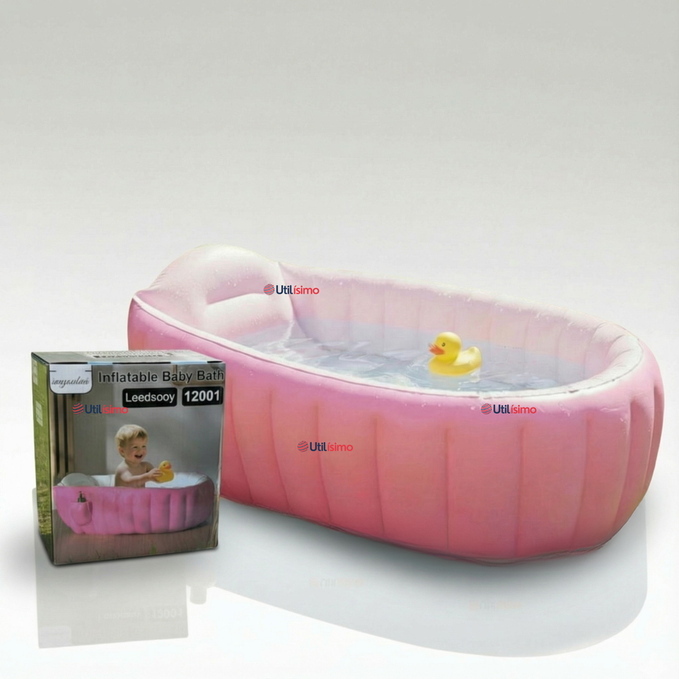 Bañera Inflable Plegable Portátil Para Bebés Con Bomba Aire Niña Rosado
