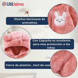 Chaqueta Polar con Capucha Niña Animalitos Rosada