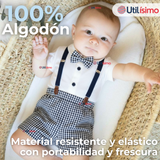 Conjunto De Vestir Con Tirantes Camisa Pantalón Corto Algodón Bebe