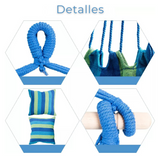 Silla Hamaca Colgante Columpio Con Dos Almohadas Para Jardin Azul Verde