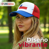 Gorro Jockey Talla Única Ajustable Malla Poliéster Estampado Chileno