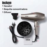 Secador de cabello Profesional 5000w Potencia y Estilo Plateado con Difusor