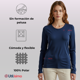 Camiseta Polar Mujer Cuello Redondo Manga Larga Surtido