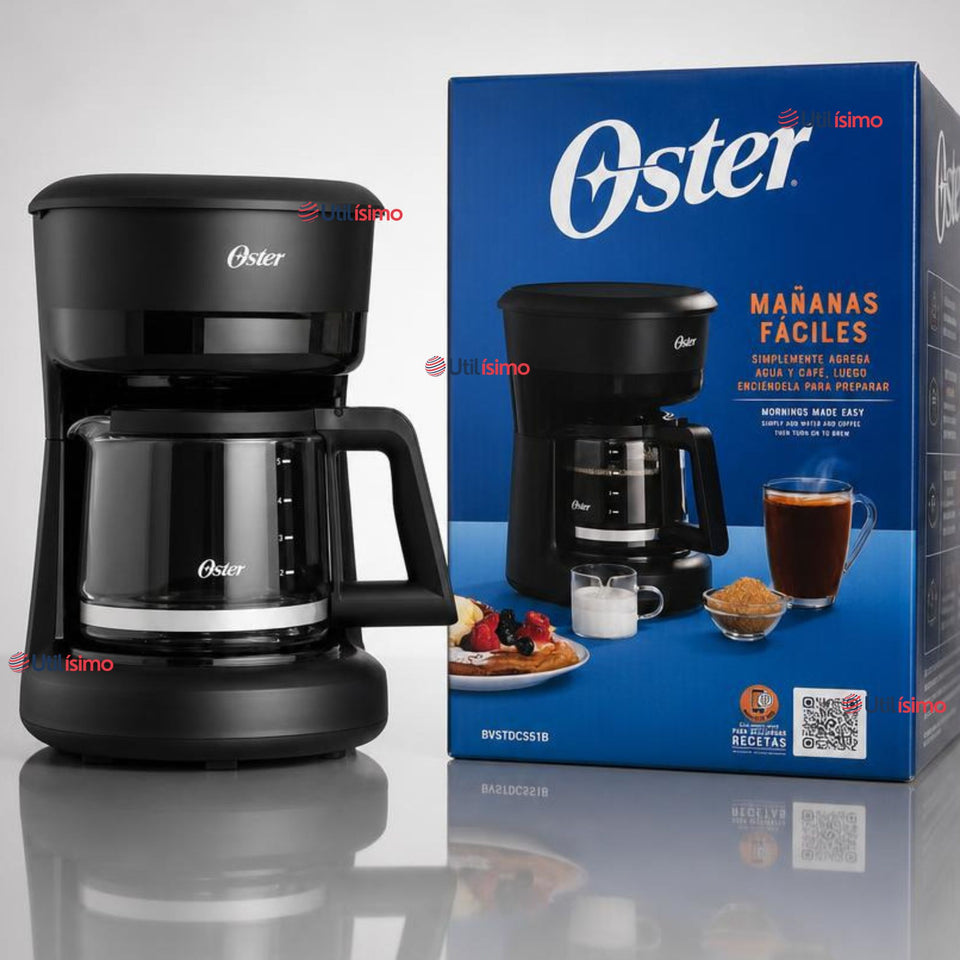 Cafetera de goteo Oster® de 5 tazas, con filtro reutilizable, Negro, BVSTDCS51B