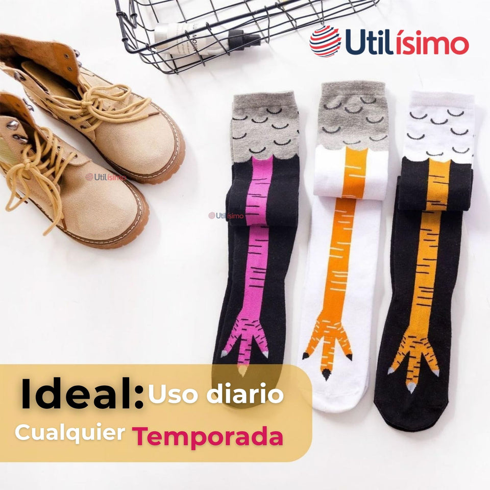 Pack 3 Calcetines Pata de Gallina Mujer Largos Colores Surtidos