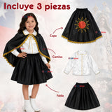 Traje Tirana Diablada Negro 3 Piezas Niña Baile Típico Fiestas Patrias