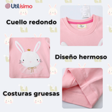Polerón Cuello Redondo Niña Rosado Conejito