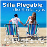 Pack 2 Sillas Plegables Portátil Playa Camping Picnic Exteriores