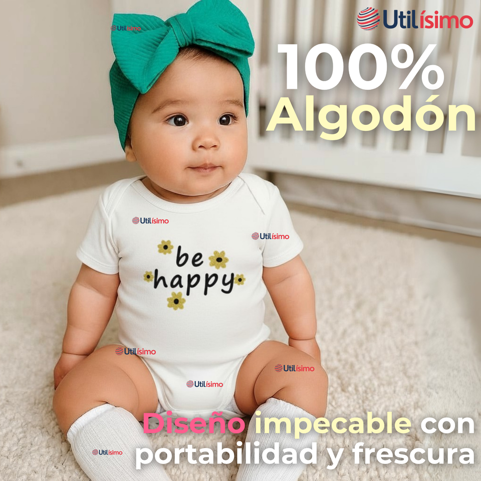 Pack 4 Bodys Niña Manga Corta Tedmimak 100% Algodón Little bee
