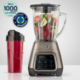Licuadora Oster® programas automáticos con tecnología reversible, pantalla táctil y vaso BLend-N-Go BLSTPYG1312XBG