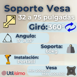 Soporte TV Grande Móvil Con Ruedas 32 a 75 Pulgadas 32 35 40 43 50 55 60 65 75