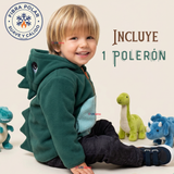 Polerón Polar Con Capucha Invierno Bebé Niño Dinosaur