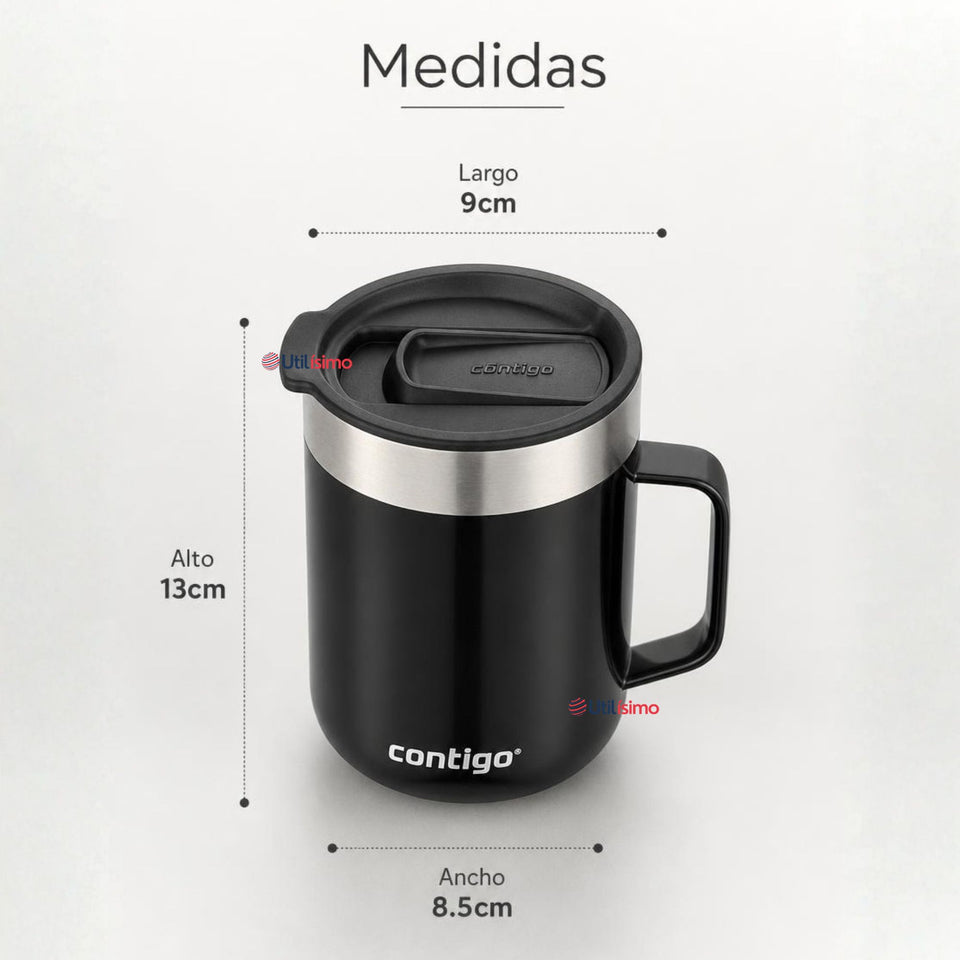Taza Térmica Contigo Streeterville Acero Inoxidable 414ML Licorice