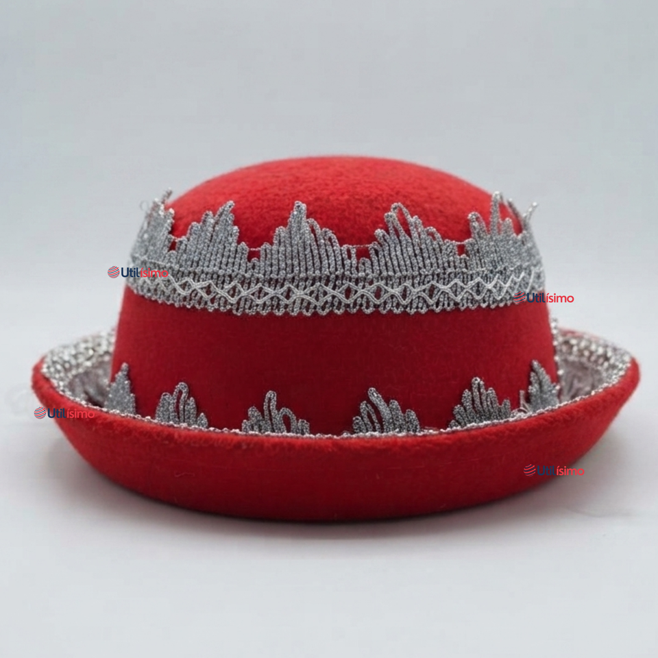 Sombrero Gorro Caporal Mujer Fiestas Patrias Rojo Baile Típico