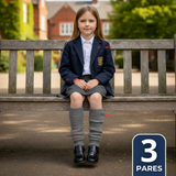 Pack 3 Polainas Escolares Invierno Abrigadoras Niña Gris Acrílico