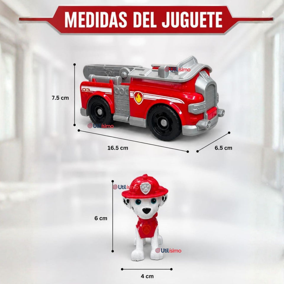 Camión de bomberos Marshall Paw Patrol con Figura Juguete Niño