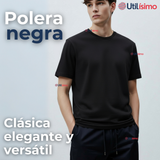 Polera Camiseta 100% Algodón Premium Manga Corta Básico Negro Hombre