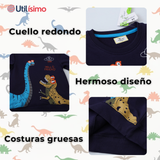 Polerón Polar Cuello Redondo Niño Azul Dinosaurio