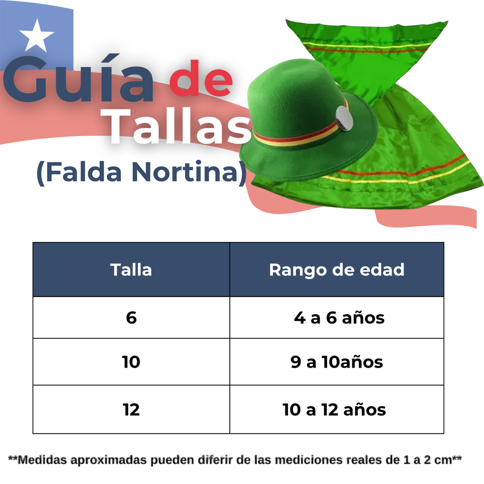 Pack 6 Traje Nortino Niña 3 Piezas Niña Fiestas Patrias Baile Nortino