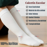 Calcetín Escolar Largo Acrílico Blanco Niñas Juvenil