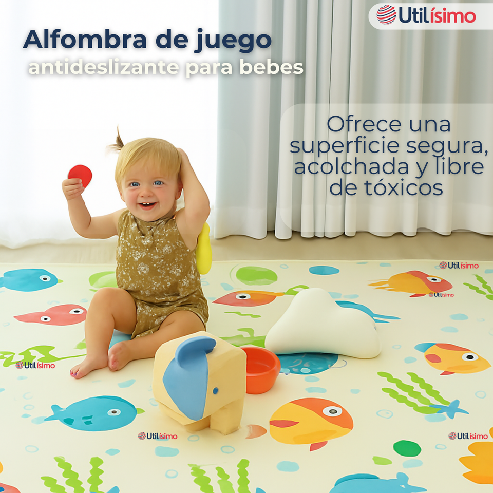 Alfombra Antigolpe Tapete Plegable Reversible para Bebés 200cm Surtido